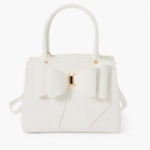 Three Compartment Satchel with a Double Bow tie